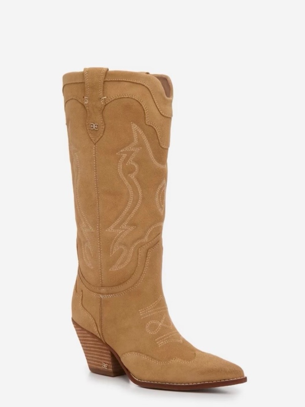 Sam Edelman Tan Suede Western Heeled Boots